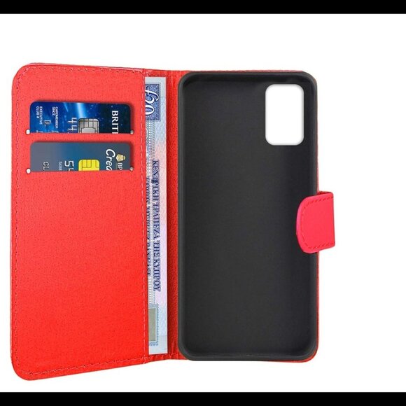Samsung A71 LR Red Leather case flip kickstand ID holder wallet - Picture 3 of 7